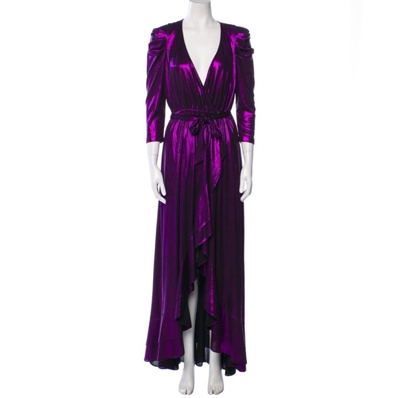 RETROFÊTE Flora V-Neck Long Dress Size: S - Picture 11 of 14